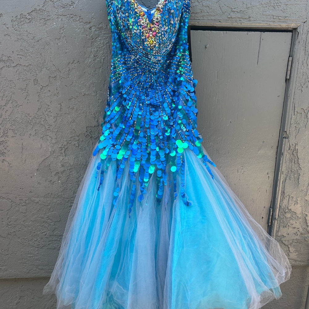 Stunning Blue Sequin Gown